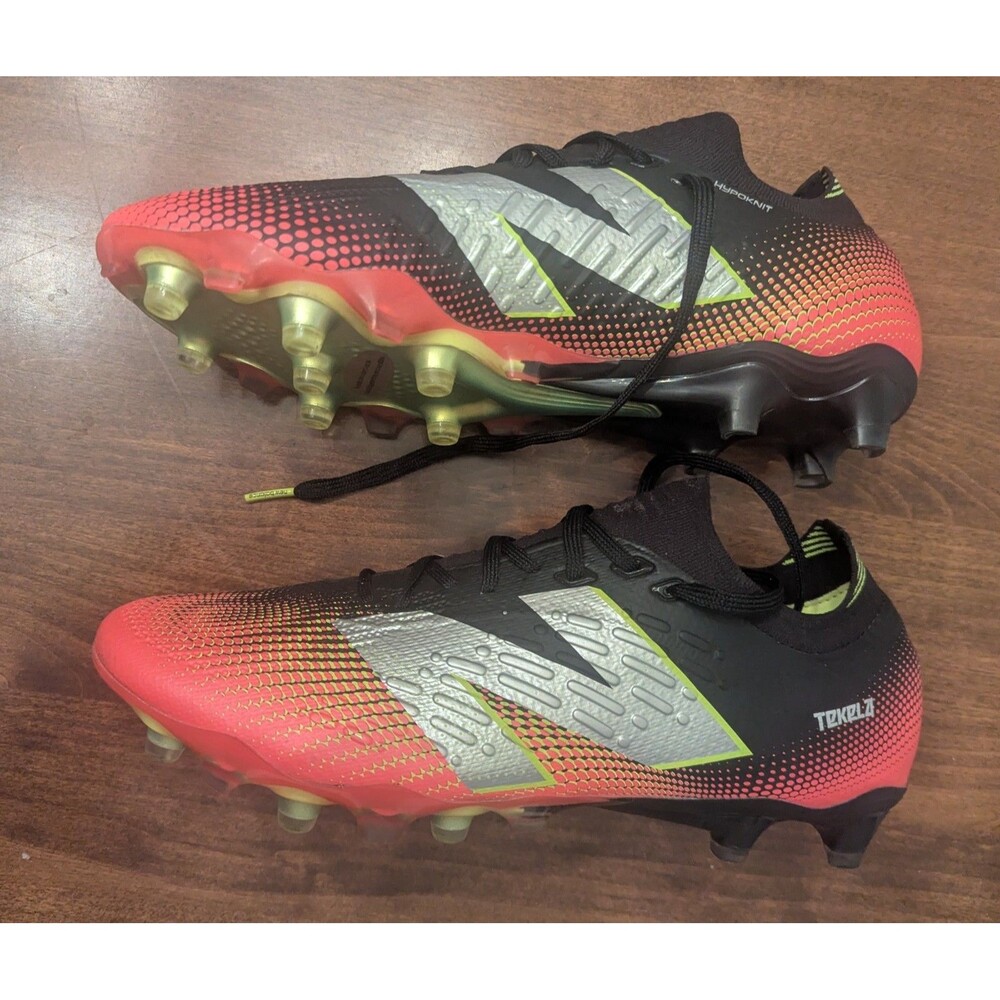 New Balance TEKELA Pro Low Laces FG V4+ Soccer Cleats Mens Size 9.5 Black Red